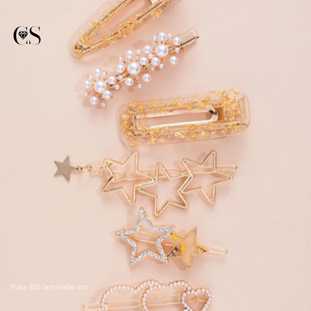 Accesorios p/cabello 6pcs/estrella