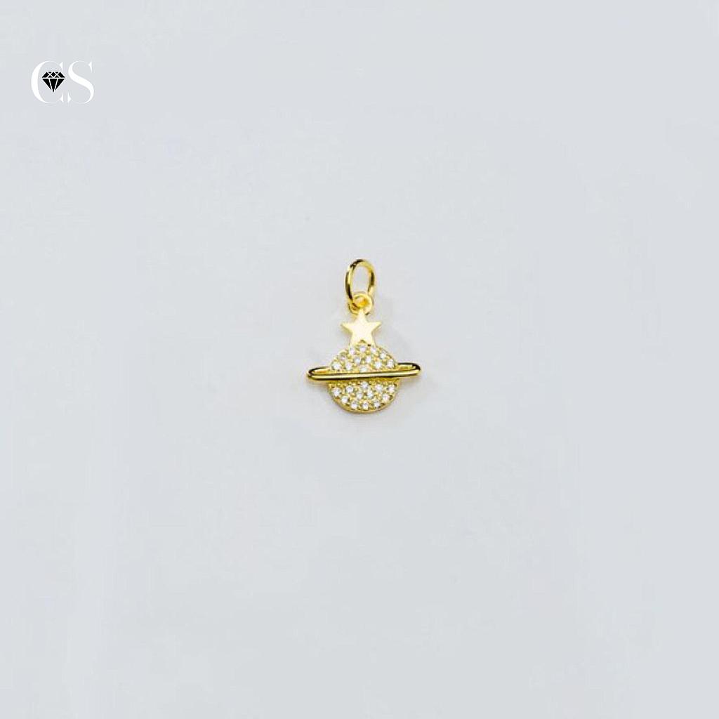 Dije de planeta GOLD-circonia/plata 925