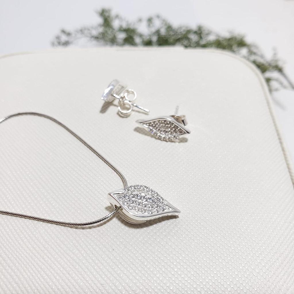 CONJUNTO HOJA SILVER/GOLD PLATA 925