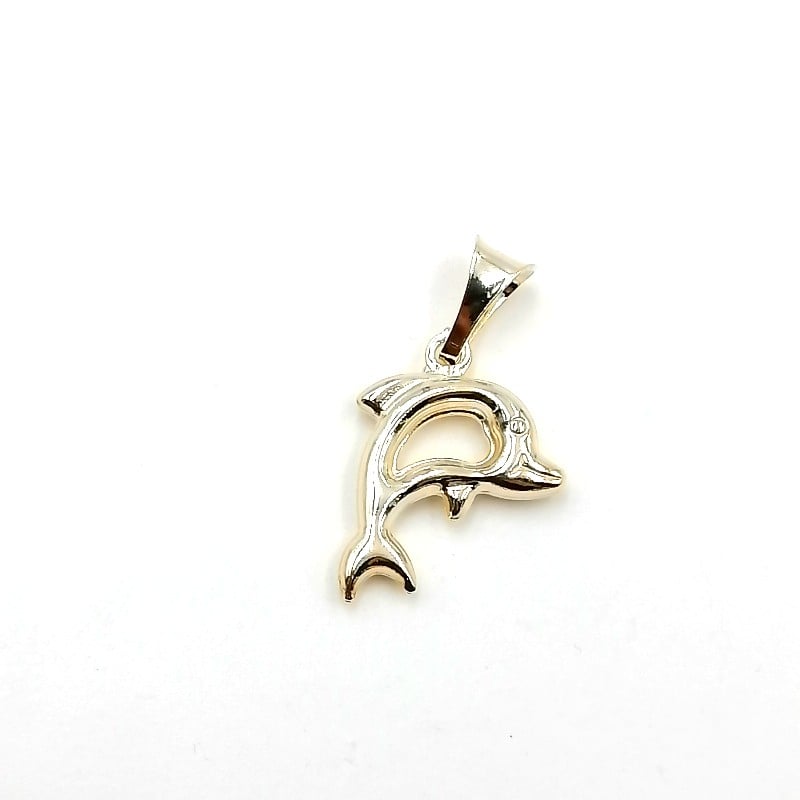 DIJE COLGANTE LISO CON DISEÑO DE DELFÍN. ANIMALES