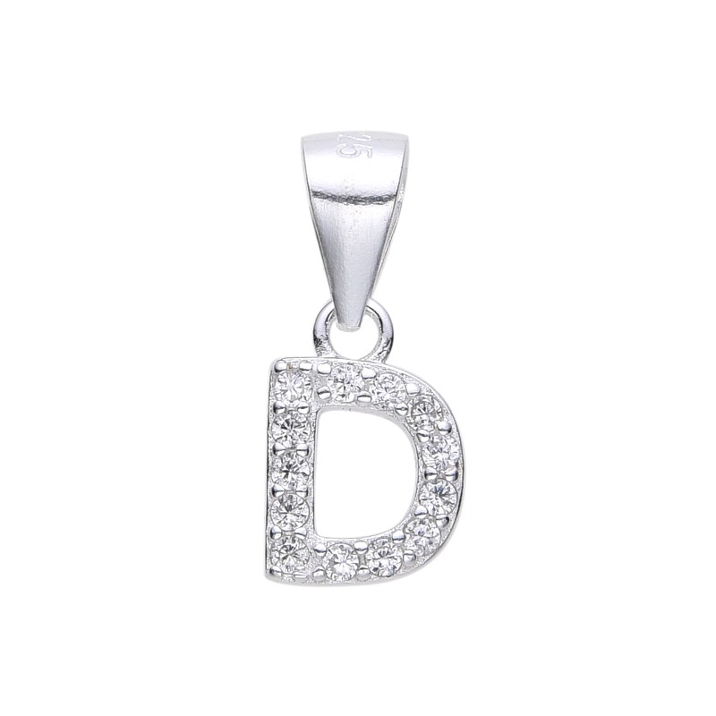 DIJE COLGANTE DE LETRA D MINI CON CIRCONES