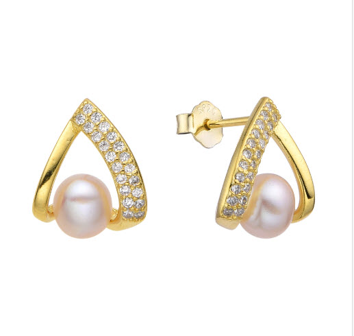 ZARCILLOS DE PERLA SINTÉTICA. ARETES, PENDIENTES, CIERRE TOPITO