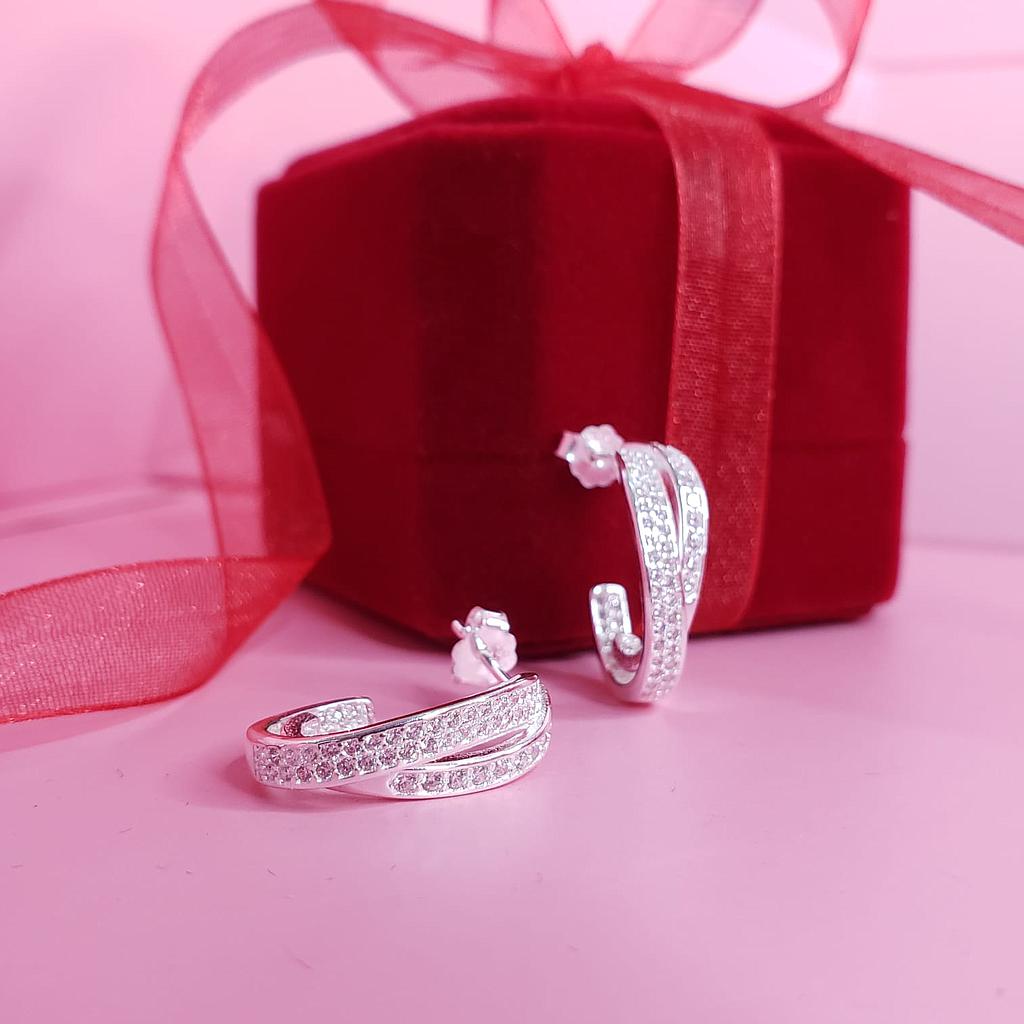 MEDIAS ARGOLLAS CON CIRCONES PLATA 925