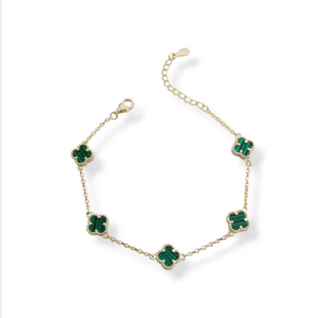 PULSERA DE CADENA FORZATINA CON FLORES 8MM