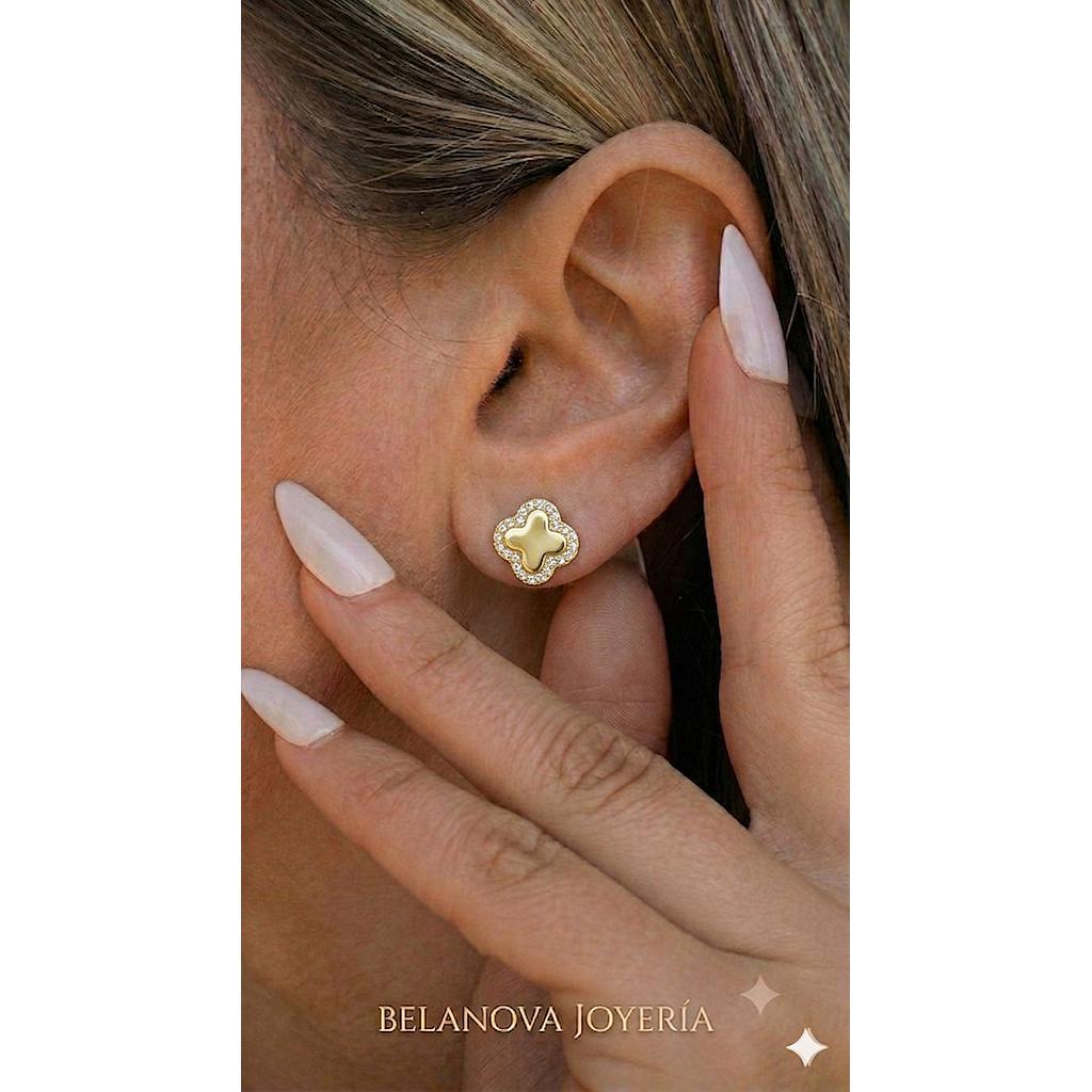 ARETES VAN CLEEF DORADO PLATA 925
