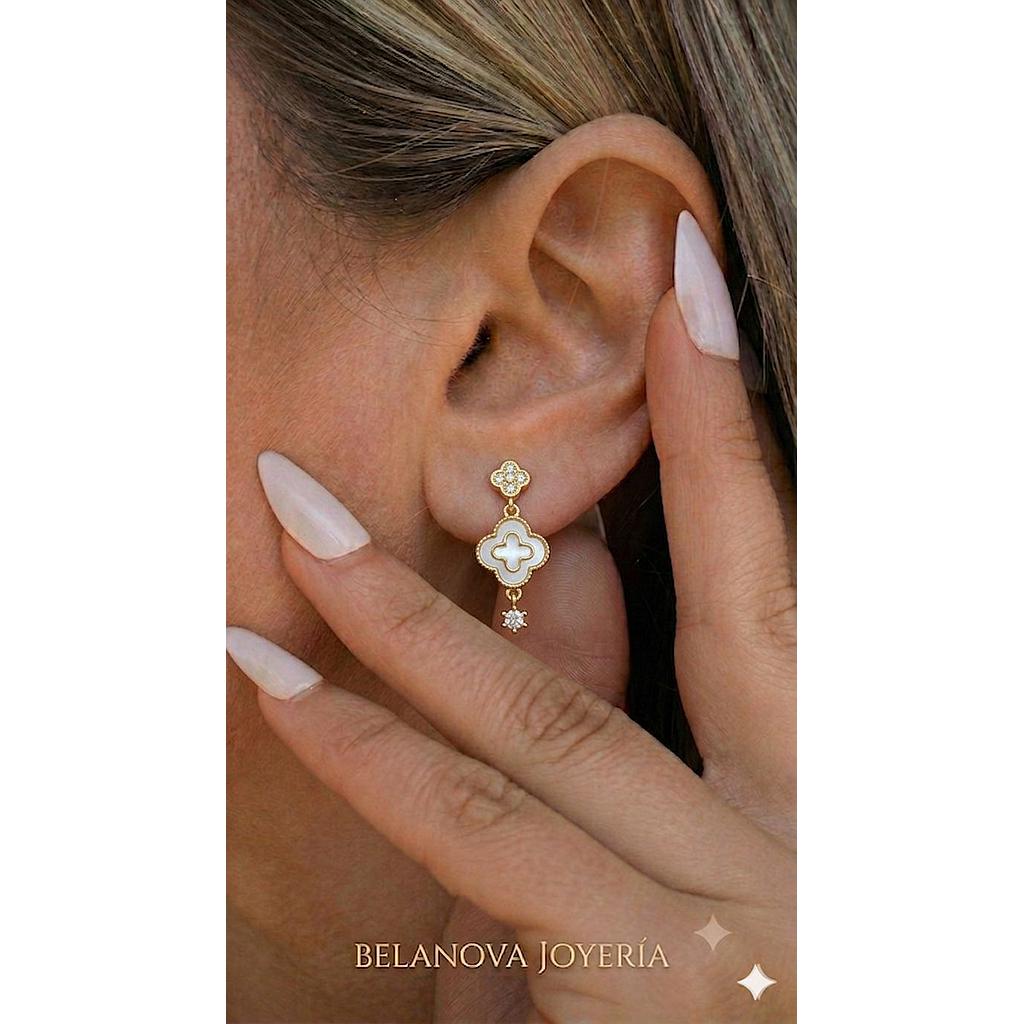 ARETES DORADOS VAN CLEEF PLATA 925