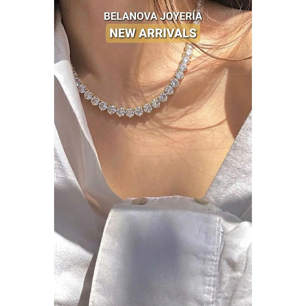 COLLAR DE DAMA CON CIRCONES ORO LAMINADO