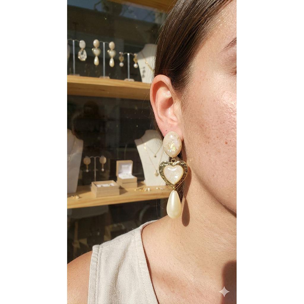 ARETES LARGOS ORO LAMINADO